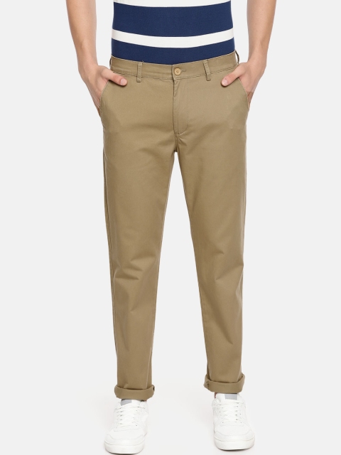 

Peter England Casuals Men Khaki Slim Fit Solid Trousers