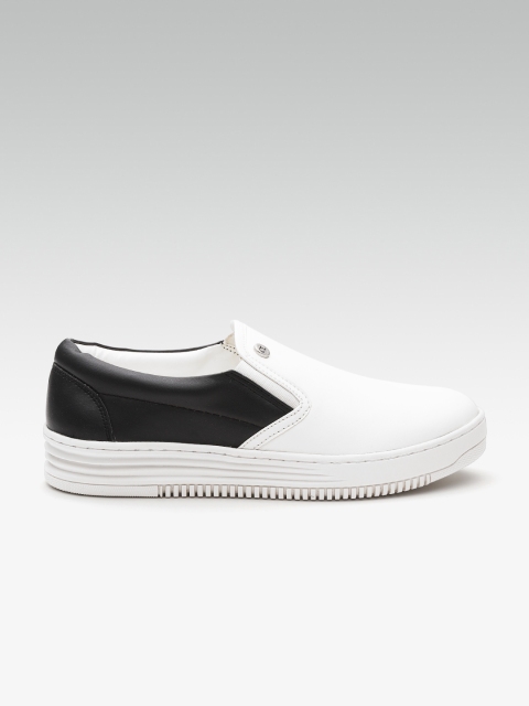 

Carlton London Women White & Black Colourblocked Slip-On Sneakers