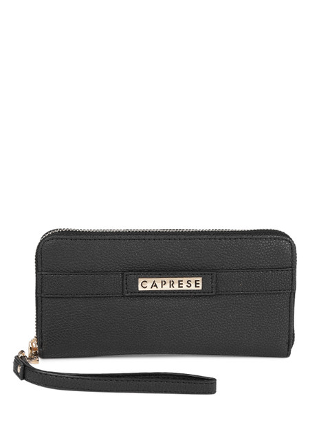 

Caprese Women Black Solid Zip Around Wallet