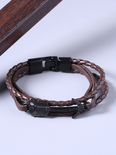 

Dare by Voylla Brown Leather Wraparound Bracelet