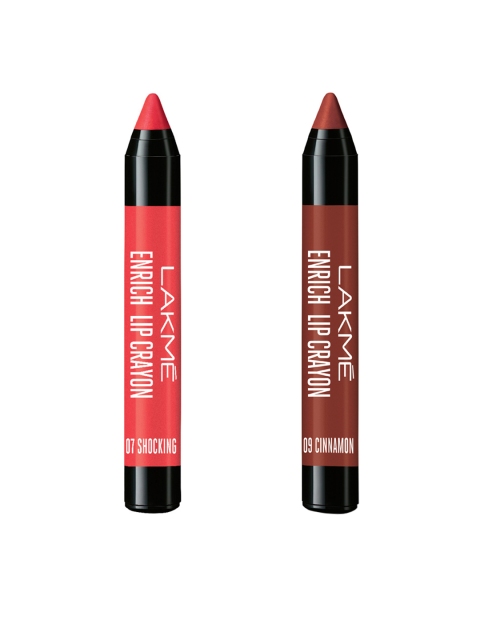 

Lakme Enrich Set of 2 Pink Burst & Cinnamon Brown Lip Crayons