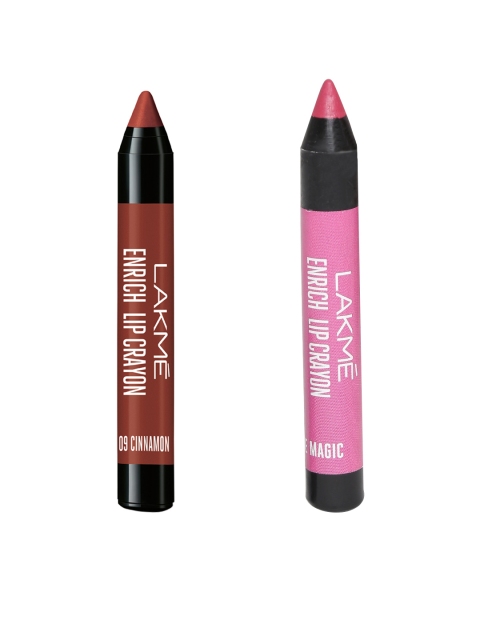 

Lakme Pack of 2 Lip Crayons, Brown