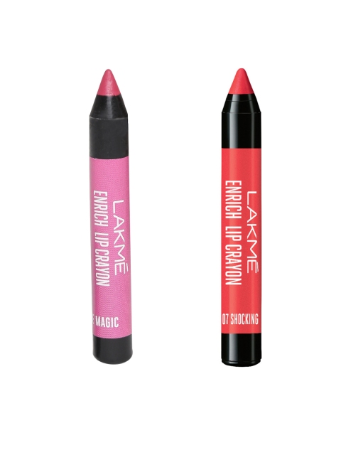

Lakme Pack of 2 Lip Crayons, Pink