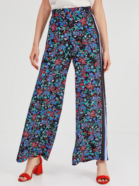 

promod Women Multi-Coloured Straight Fit Printed Parallel Trousers