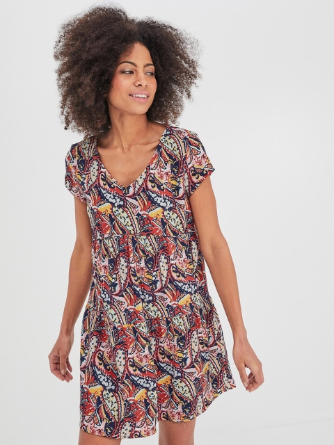 

promod Women Multicoloured Printed A-Line Dress, Multi