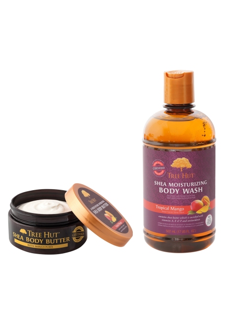 

Tree Hut Set Of Tropical Mango Shea Moisturizing Body Wash & Body Butter with Mango Puree, Black