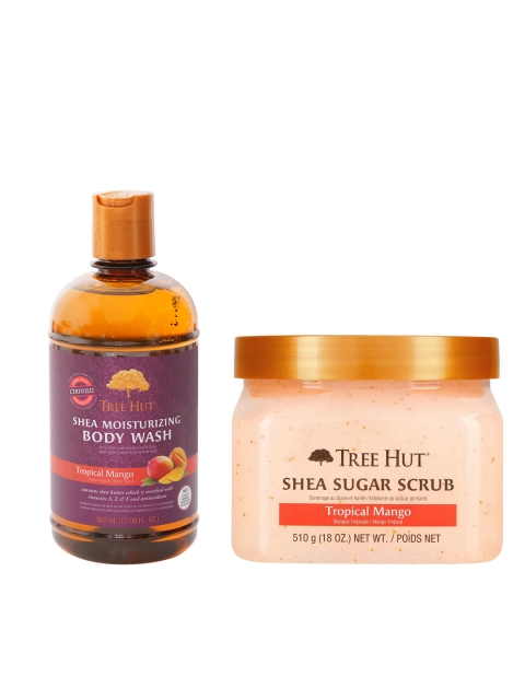

Tree Hut Set Of Tropical Mango Shea Sugar Scrub & Moisturizing Body Wash, Beige