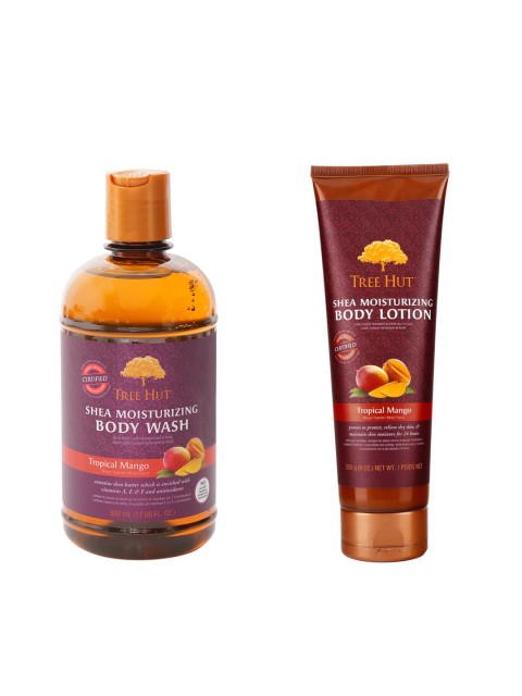

Tree Hut Set Of 2 Tropical Mango Shea Moisturizing Body Wash & Moisturizing Body Lotion, Brown