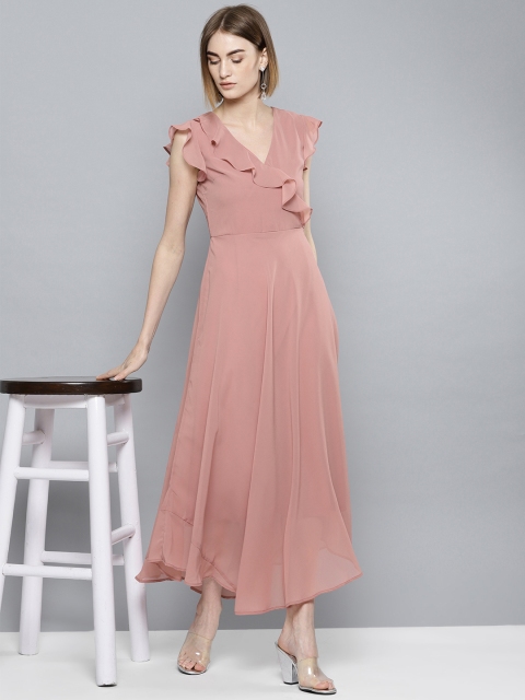 

Harpa Women Dusty Pink Solid Maxi Dress