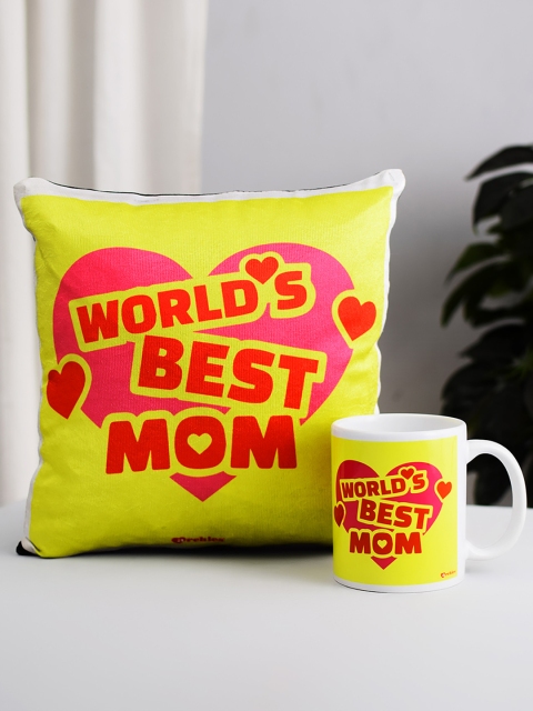 

Archies Yellow Printed Mug & Cushion Set