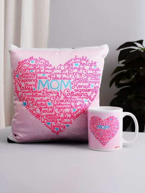 

Archies Pink Printed Mug & Cushion Set