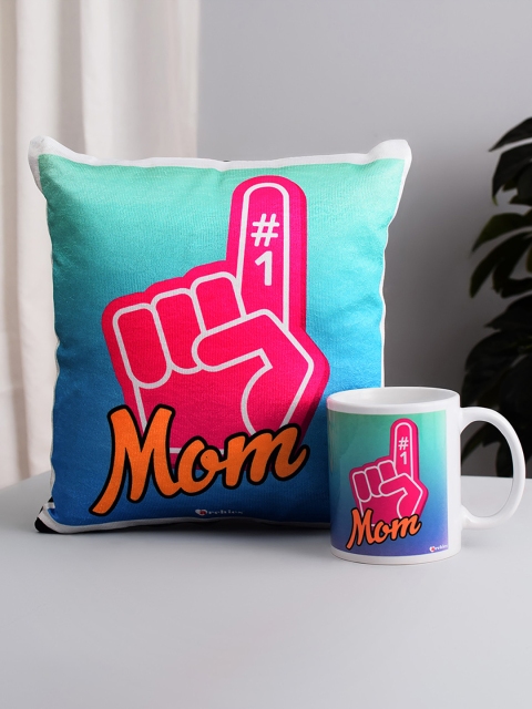 

Archies Set of 2 Printed Mug & Cushion Set, Green