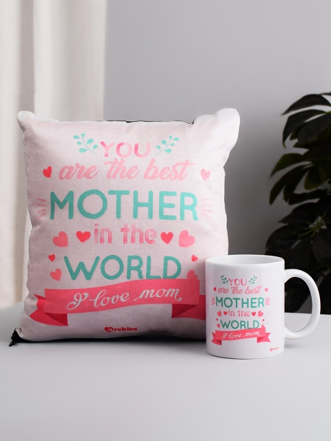 

Archies Set of 2 Printed Mug & Cushion Set, White