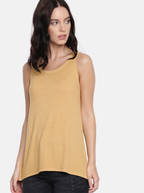 

AMERICAN EAGLE OUTFITTERS Women Beige Solid A-Line Top
