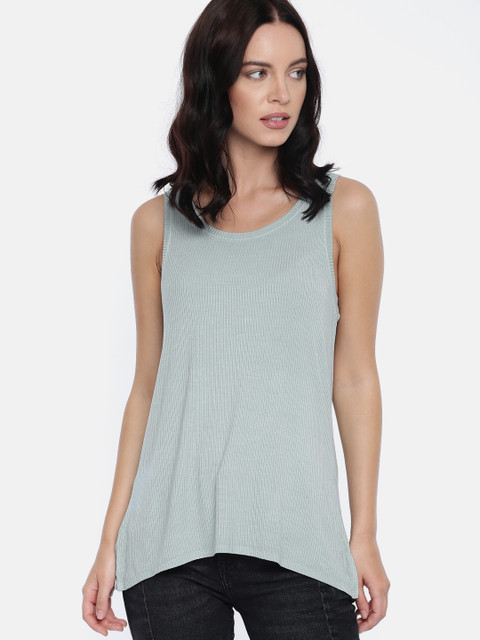

AMERICAN EAGLE OUTFITTERS Women Sea Green Solid Top