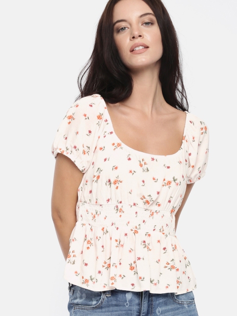 

AMERICAN EAGLE OUTFITTERS Women Off-White Printed Top