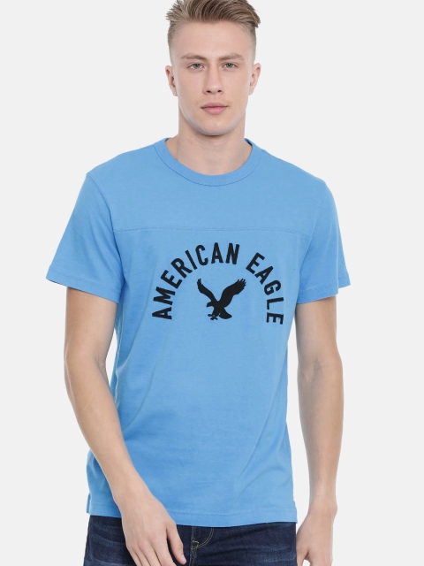 

AMERICAN EAGLE OUTFITTERS Men Blue Printed Round Neck T-shirt