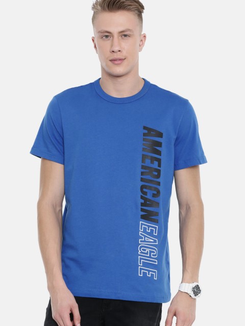 

AMERICAN EAGLE OUTFITTERS Men Blue Printed Round Neck T-shirt