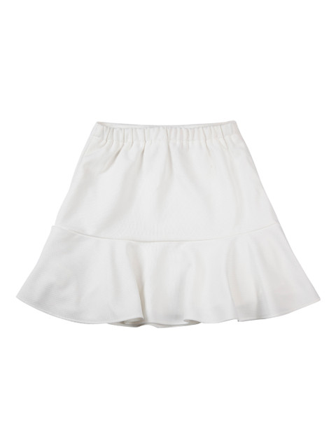 

One Friday Girls Off-White Solid Flared Skirt