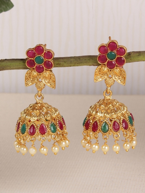 

Shining Diva Gold-Plated Antique Classic Jhumkas