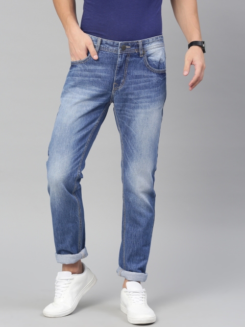 

American Crew Men Blue Straight Fit Mid-Rise Clean Look Jeans