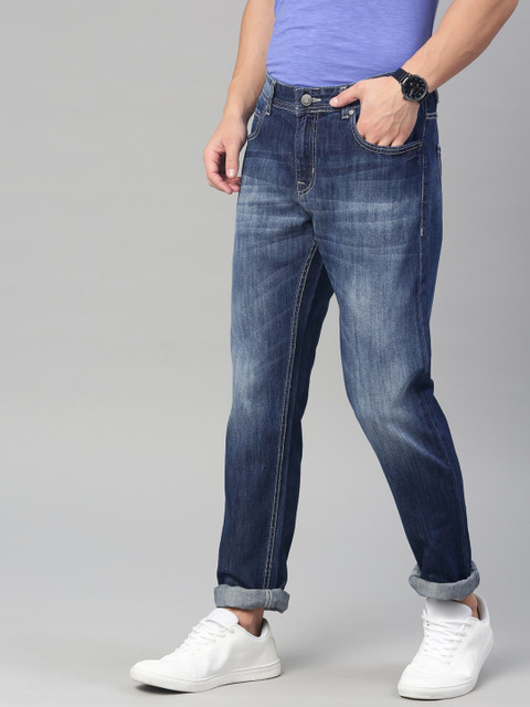 

American Crew Men Blue Straight Fit Mid-Rise Clean Look Jeans