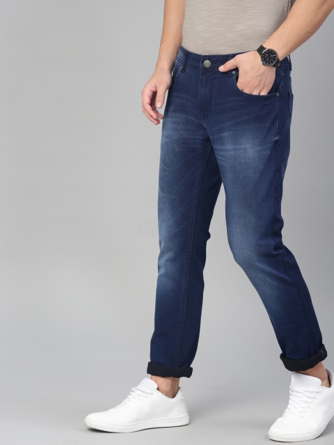 

American Crew Men Blue Slim Fit Mid-Rise Clean Look Stretchable Jeans