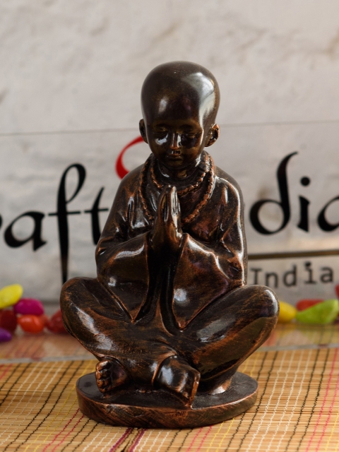 

eCraftIndia Brown Meditating Monk Showpiece