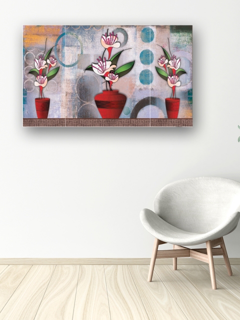 

eCraftIndia Set of 3 Multicoloured Botanical Canvas Wall Art, Multi