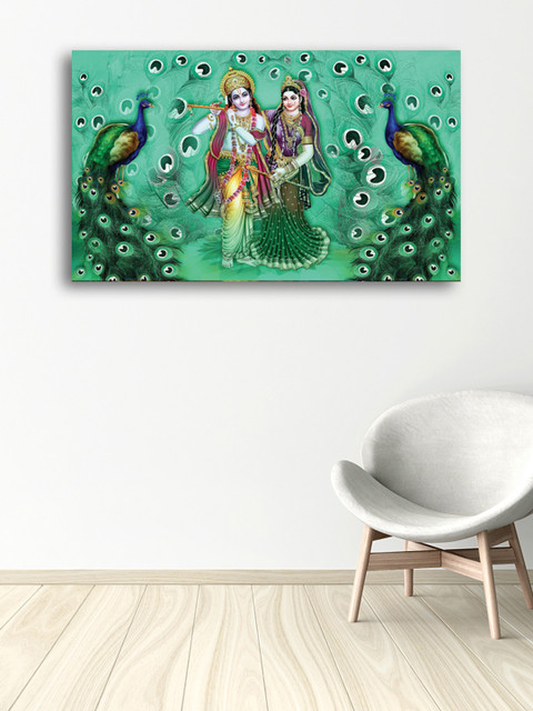 

eCraftIndia Set of 3 Multicoloured Radha Krishna Canvas Wall Art, Multi