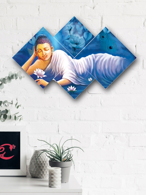 

eCraftIndia Set of 4 Multicoloured Lord Buddha Canvas Wall Art, Multi