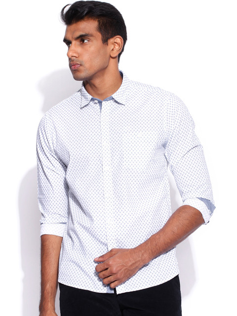

Flying Machine White Printed Casual Shirt