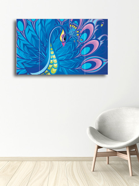 

eCraftIndia Set of 3 Multicoloured Peacock Canvas Wall Art, Multi
