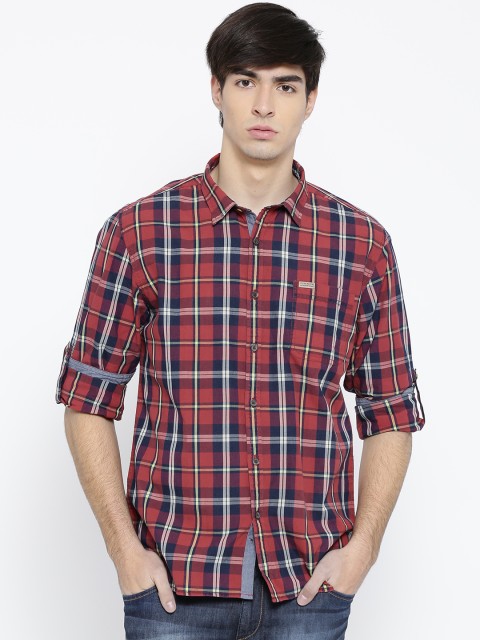 

Flying Machine Red Checked Casual Shirt