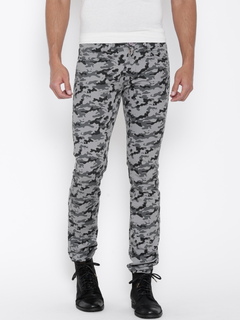 

Flying Machine Grey Camouflage Slim Fit Trousers