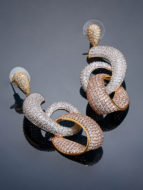 

shaze Silver-Plated Quirky Drop Earrings