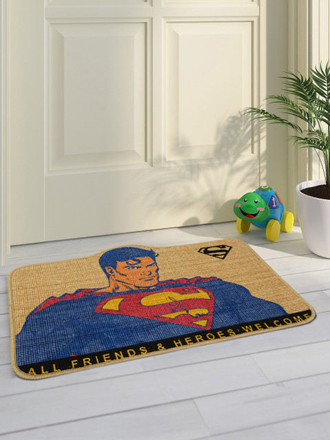 

Saral Home Kids Beige & Blue Superman Printed Doormat