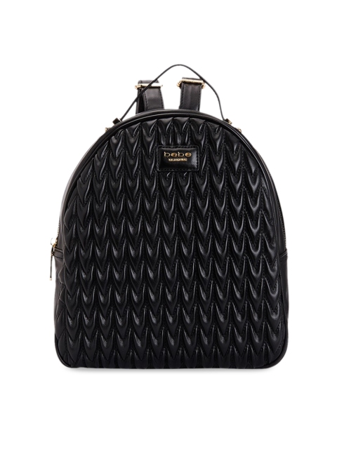 

bebe Women Black Textured Backpack