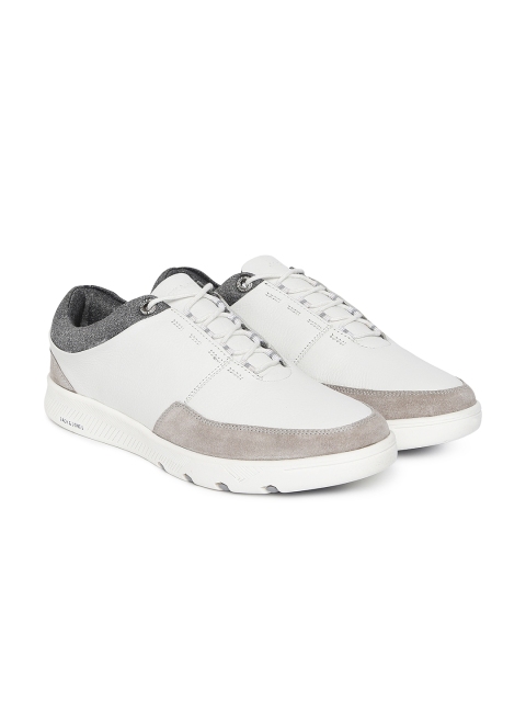 

Jack & Jones Men White & Grey Leather Sneakers