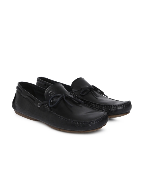 

Jack & Jones Men Black Leather Boat Shoes