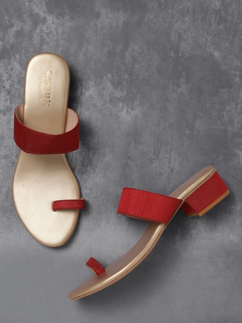 

Anouk Women Rust Red Solid Block Heels