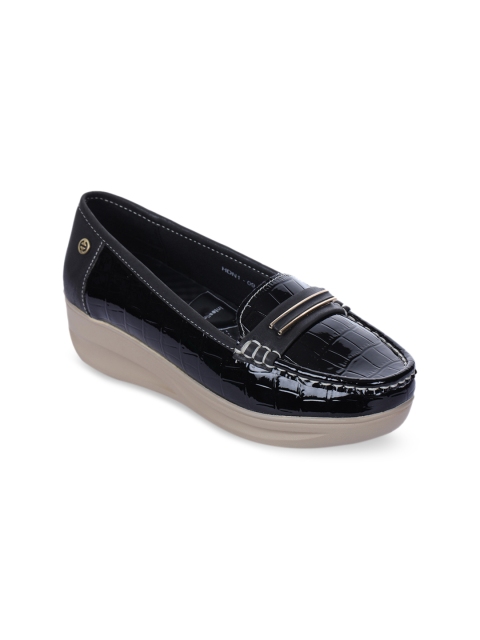 

Liberty Women Black Textured Leather Penny Loafers