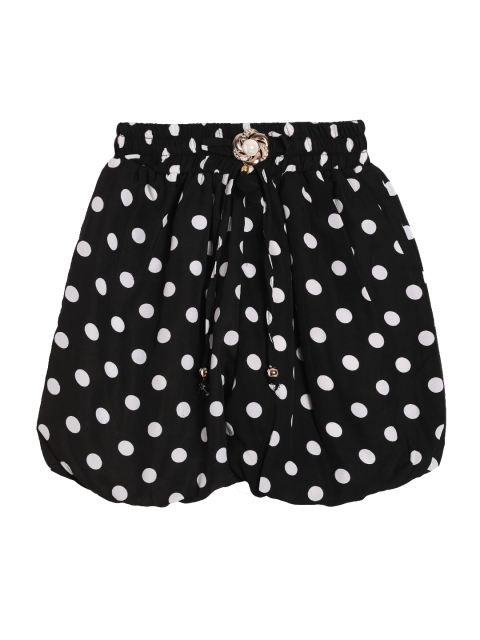 

SWEET ANGEL Girls Black Printed Loose Fit Regular Shorts