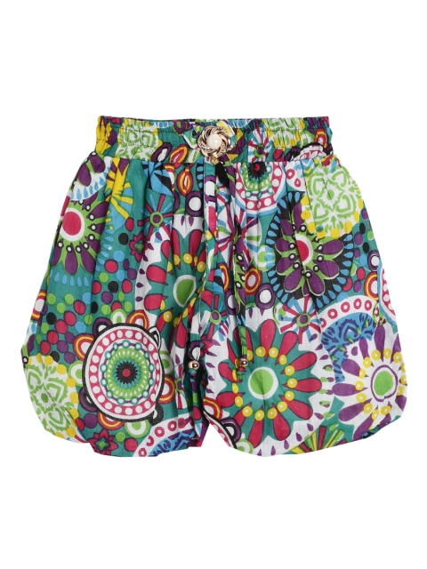 

SWEET ANGEL Girls Multicoloured Printed Loose Fit Regular Shorts, Multi