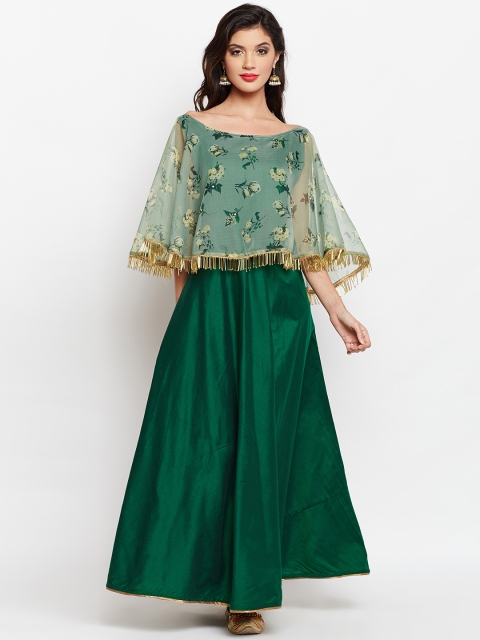 

studio rasa Women Green Printed Maxi Dress