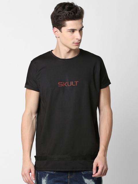 

SKULT by Shahid Kapoor Men Black Solid Round Neck T-shirt