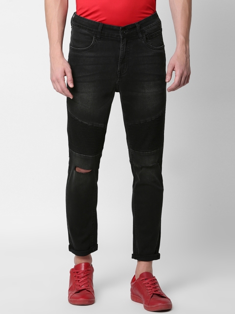 

SKULT by Shahid Kapoor Men Black Skinny Fit Mid-Rise Slash Knee Stretchable Jeans