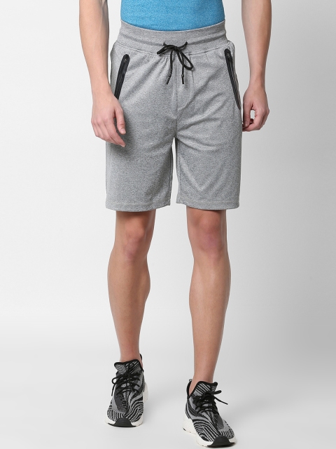 

SKULT by Shahid Kapoor Men Grey Self Design Slim Fit Regular Shorts