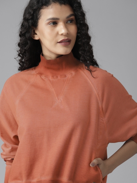 

Roadster Women Dusty Pink Solid Sweatshirt