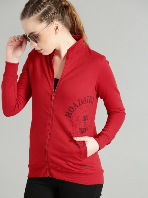 

Roadster Women Red Printed Sweatshirt